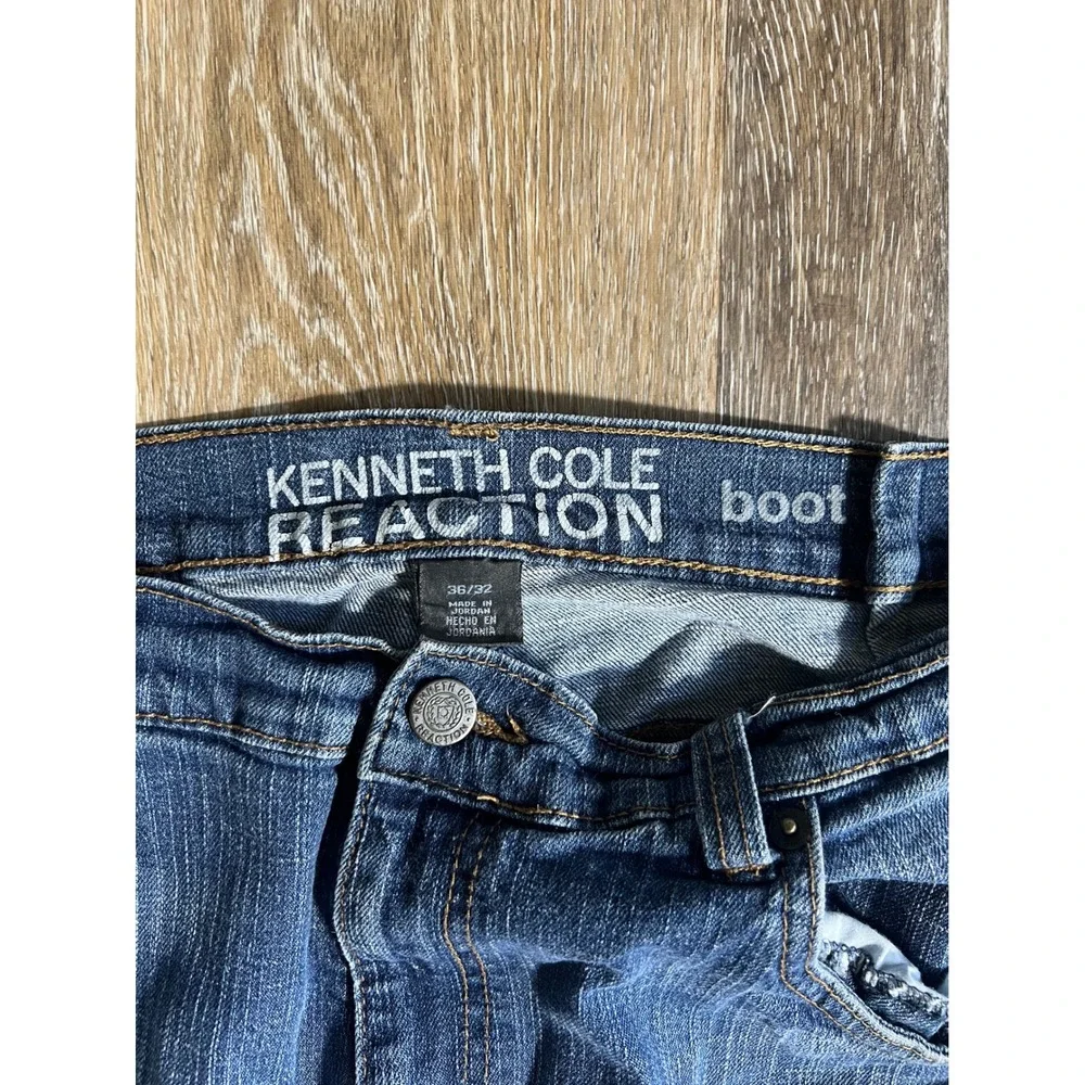 Kenneth Cole Reaction Mens Bootcut Jeans‎ 36x32 Blue Medium Wash Denim